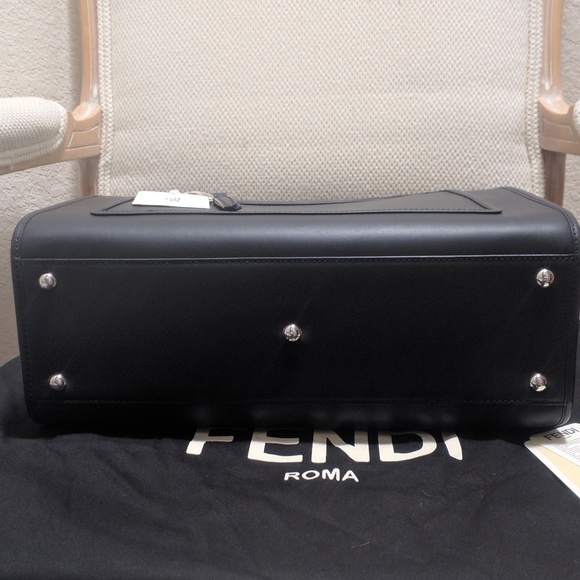 FENDI Runaway Leather Top Handle Satchel Bag Purse - Picture 7 of 8